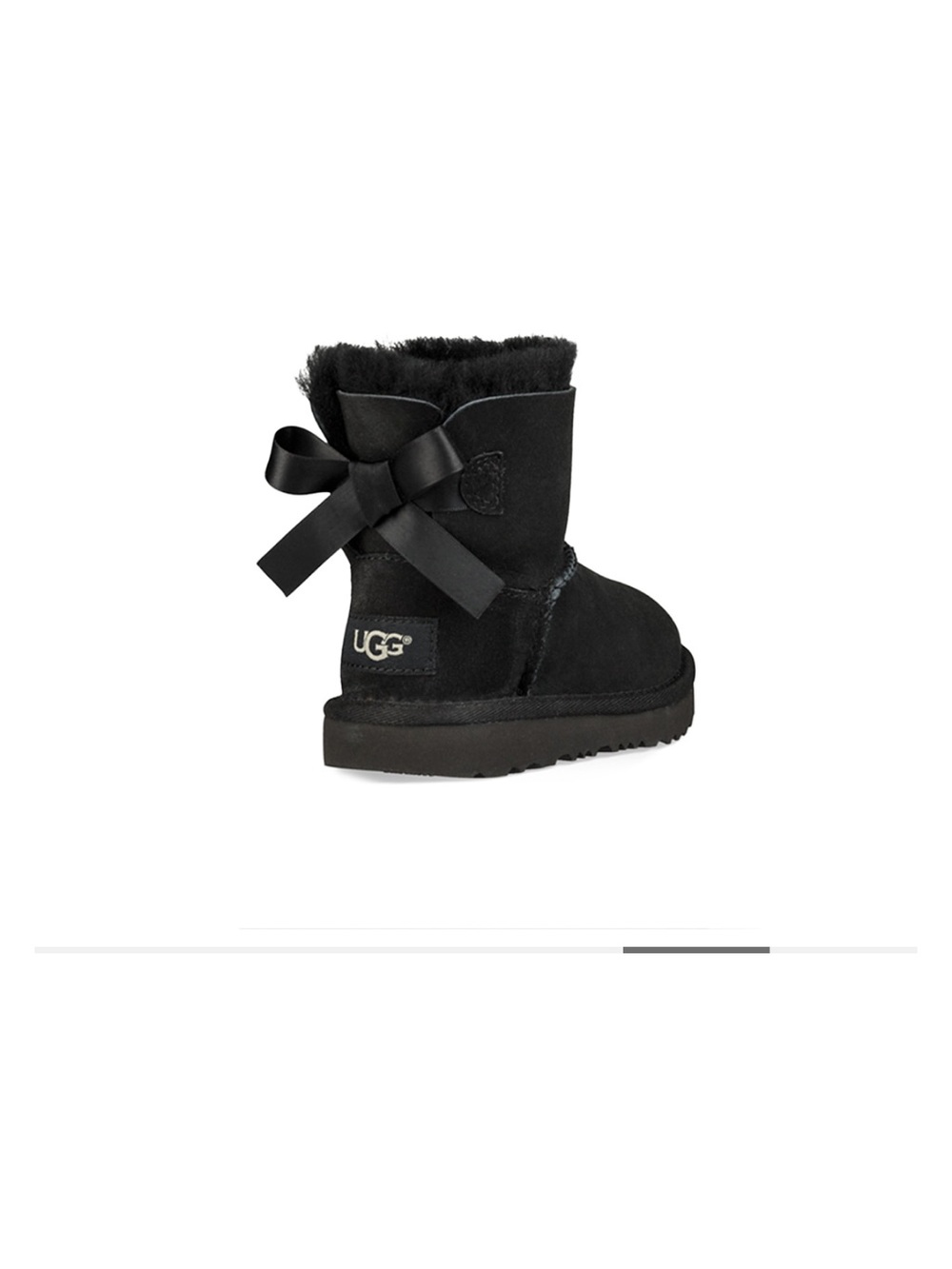 UGG Kids Mini Bow Back Boots in Black Size 12 (only worn twice)